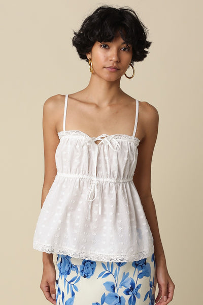 Eloria Whisper Peplum Cami - White