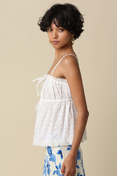 Eloria Whisper Peplum Cami - White