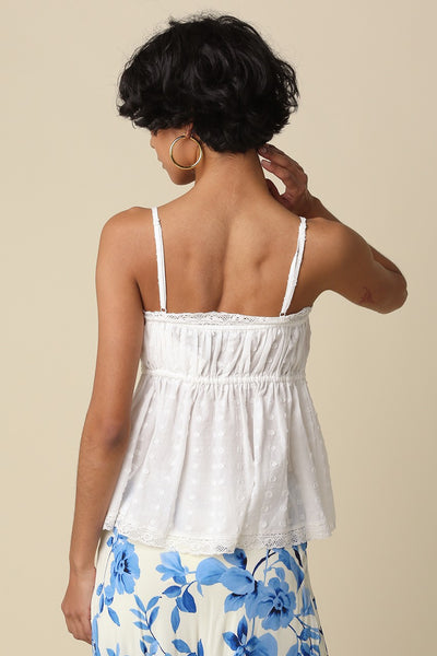 Eloria Whisper Peplum Cami - White