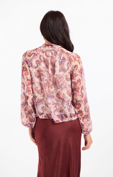 En Province Neck Tie Blouse