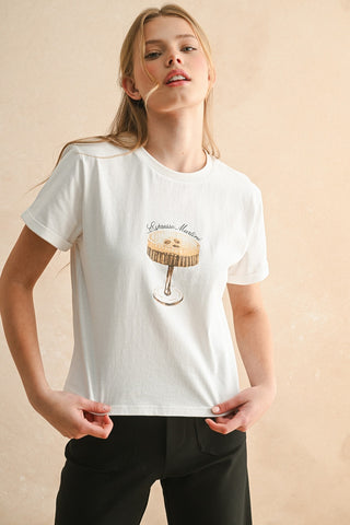 Espresso Martini T Shirt - White