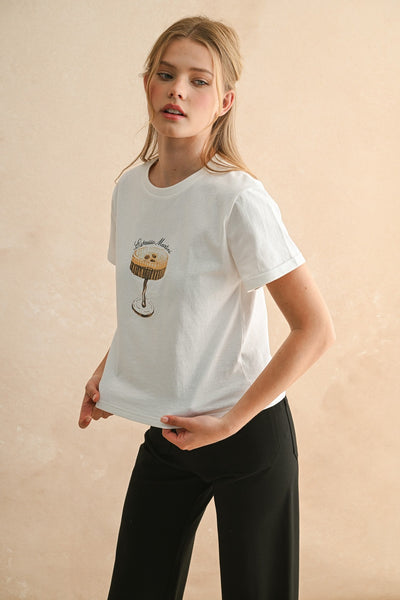 Espresso Martini T Shirt - White