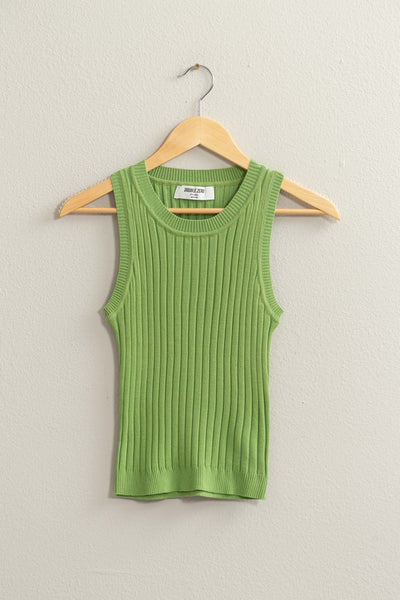 Essential Ribbed Tank Top - Green