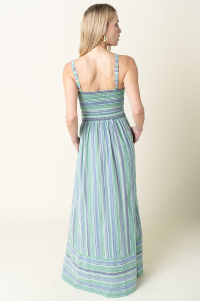Estelle Stripe Smock Maxi - Green