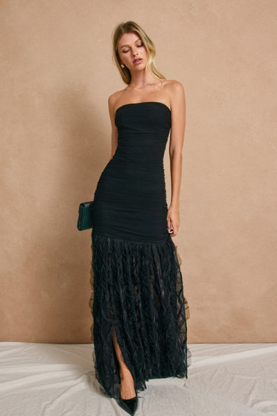 Eternal Ridges Ruched Maxi - Black