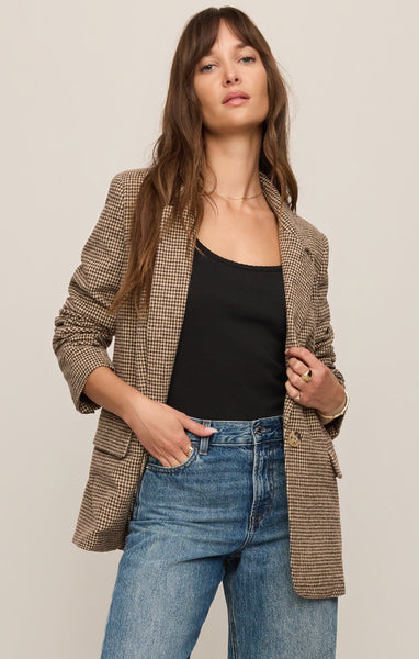 Evan Check Blazer - Brown