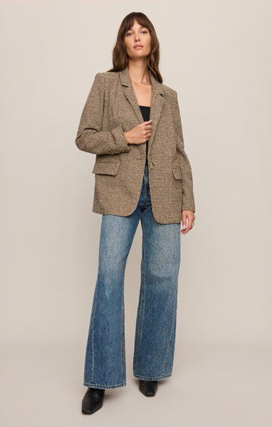 Evan Check Blazer - Brown