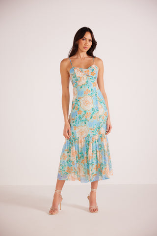 Evelyn Strappy Midaxi Dress - Mint