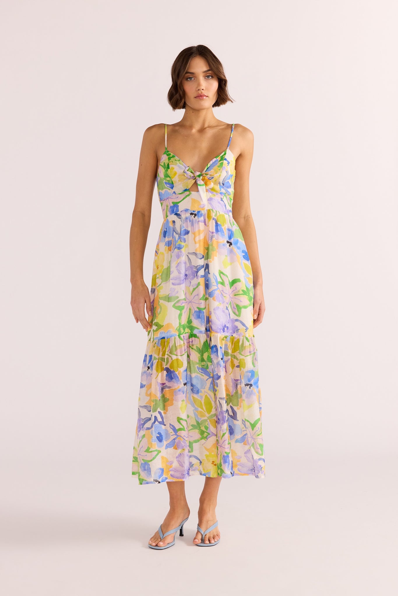 Fable Tie Midi Dress - Multi