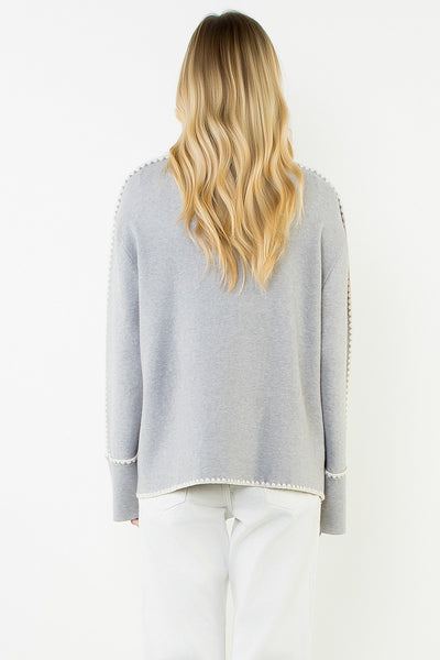 Florence Emb Pocket Cardigan - Grey