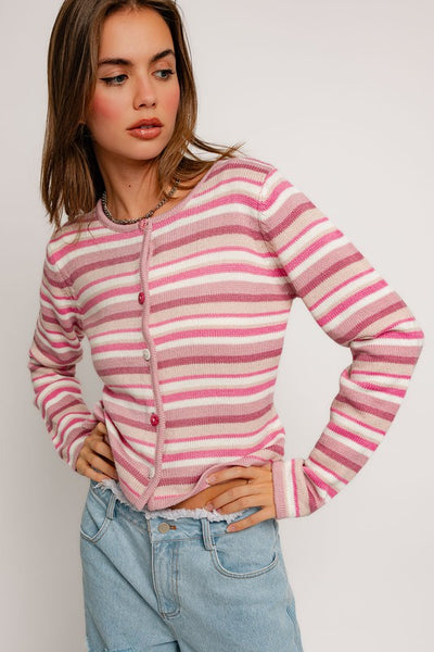 Florence Knit Cardigan - Striped