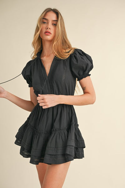 Florence Ruffle Tier Mini - Black