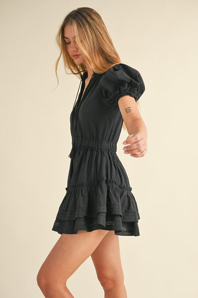 Florence Ruffle Tier Mini - Black