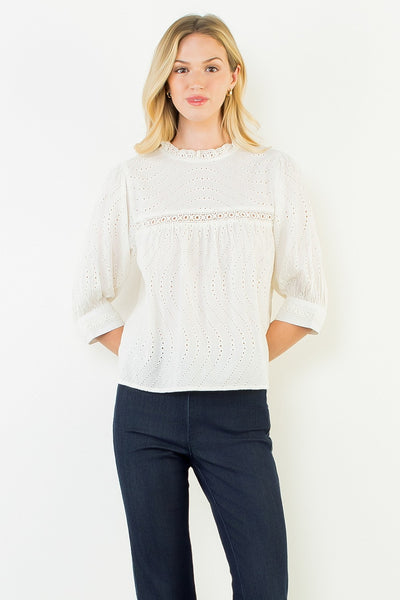 Flowy Cut Out Top - Cream