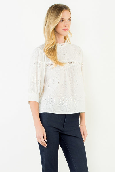 Flowy Cut Out Top - Cream