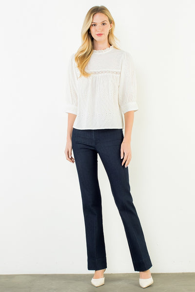 Flowy Cut Out Top - Cream
