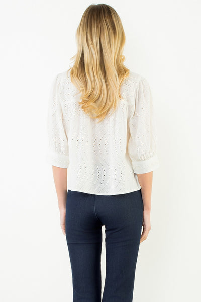 Flowy Cut Out Top - Cream