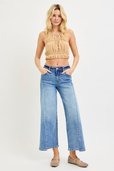 Front Step Hem Wide Legs - Medium