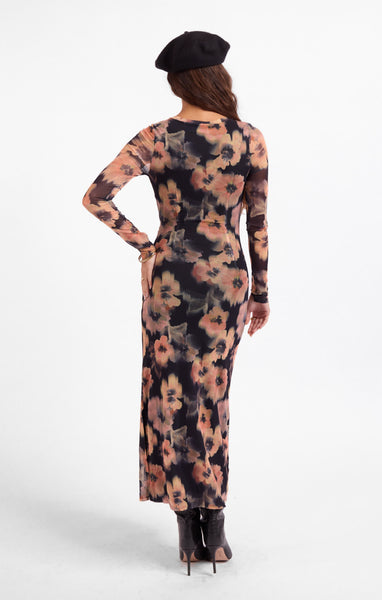 Garden Grit Maxi Dress - Black