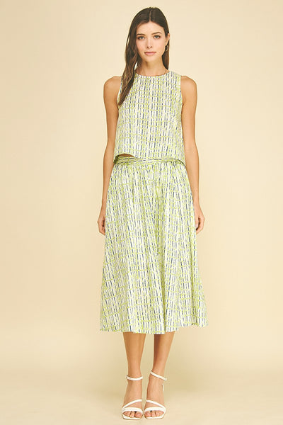 Geo Print Crop Top - Green