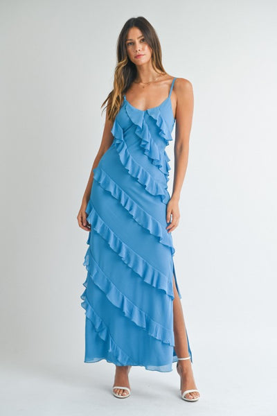 Giles Asymmetrical Maxi - Aquamarine