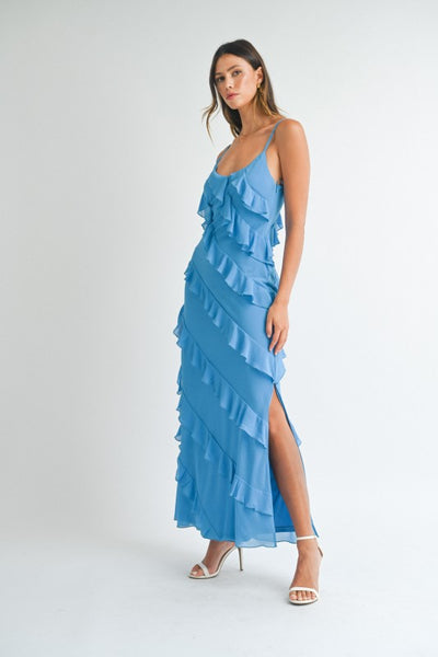 Giles Asymmetrical Maxi - Aquamarine