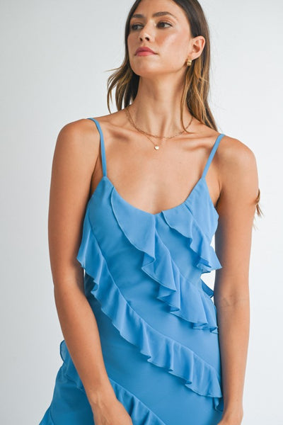 Giles Asymmetrical Maxi - Aquamarine