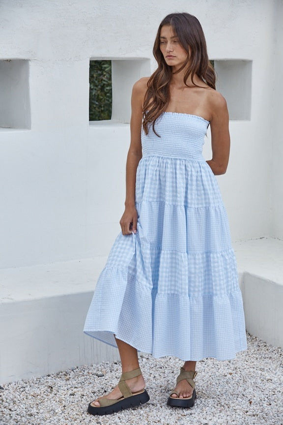 by Together GINGHAM SMOCK WAIST MIDI – House of Sage