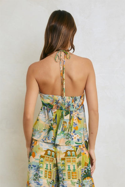 Golden Tide Halter Top - Multi