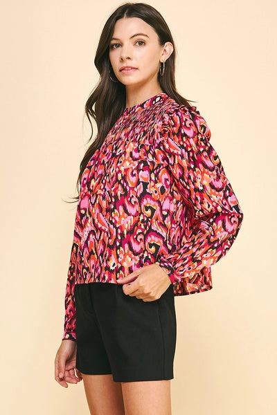 Greer Front Pintuck Top - Pink