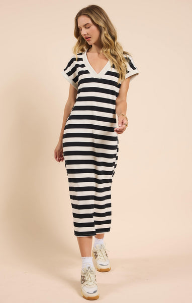 Growth Midi Dress - Black and White