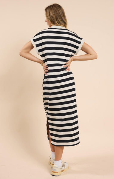 Growth Midi Dress - Black and White