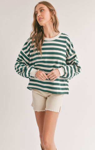 Growth Striped Pullover - Green