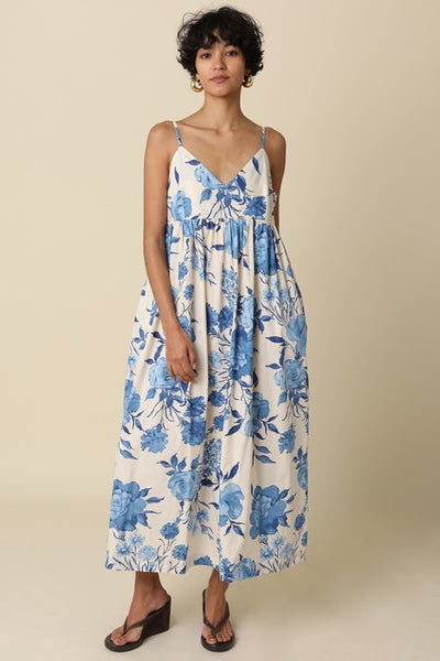 Hallie Floral Maxi Dress - Blue