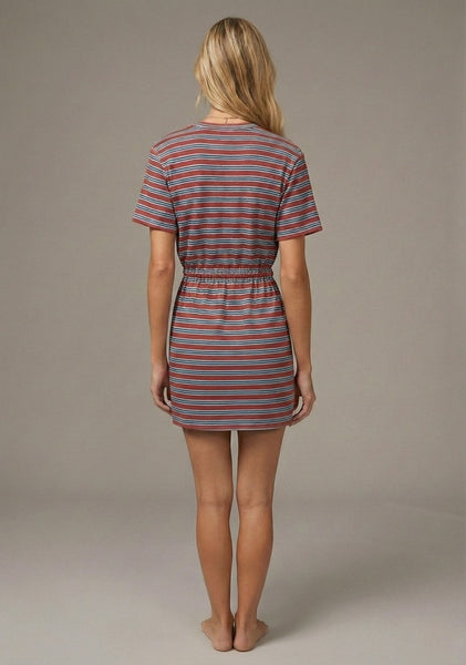 Harbor Stripes Terry Dress - Red