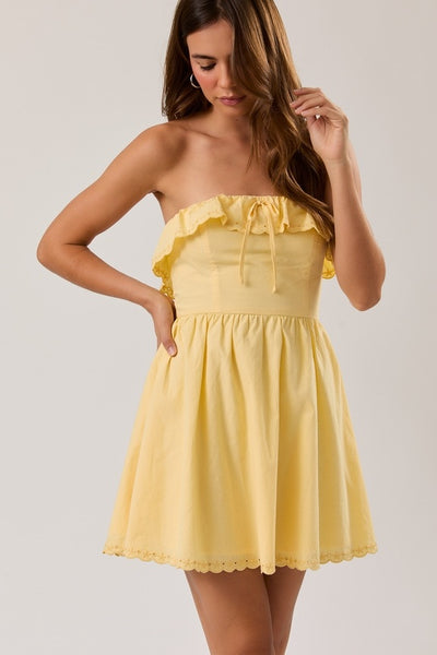 Helen Eyelet Scallop Hem Top