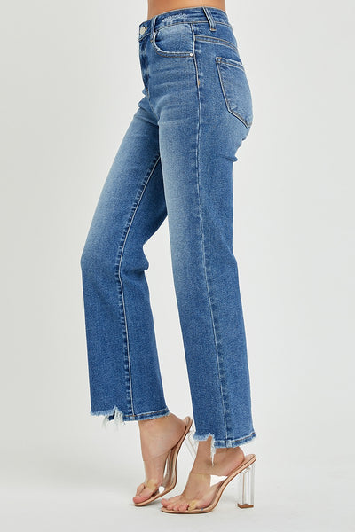 High Rise Relaxed Straight - Dark Denim