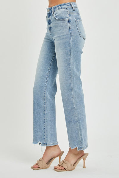 High Rise Relaxed Straight - Light Denim