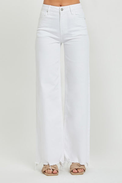 High Rise Wide Jeans - White