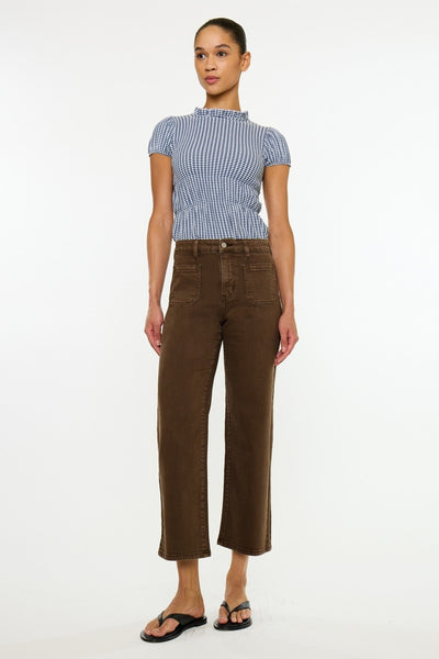 Hr Crop Slim Wide - Brown