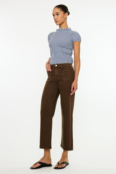 Hr Crop Slim Wide - Brown