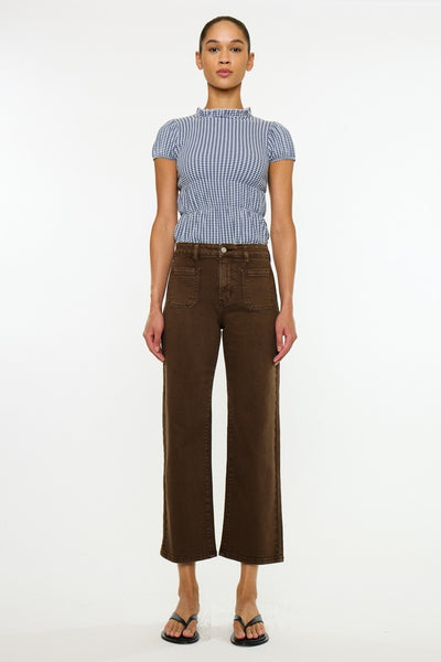 Hr Crop Slim Wide - Brown