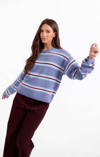 Hudson Stripe Sweater - Blue