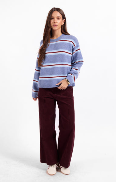 Hudson Stripe Sweater - Blue