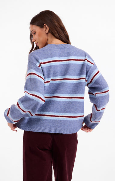 Hudson Stripe Sweater - Blue