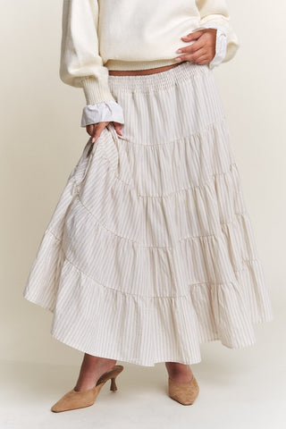 In Full Swing Midi Skirt - Ivory