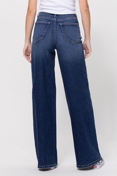 In Love High Rise Wide Leg - Dark Denim