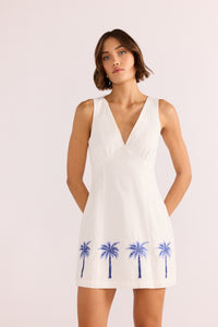Isadora Emb Mini Dress - White