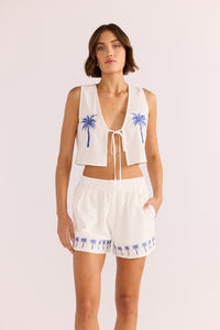 Isadora Emb Top - White