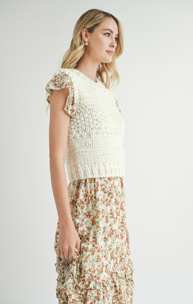 Isla Chunky Knit Vest - Ivory